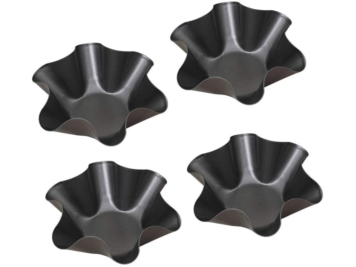 XYVONA Conjunto De 4 Tortilhas Crocantes, Aço Carbono Antiaderente, Seguro Para Alimentos, Perfeitas Para Criar Tigelas De Taco E Cascas De Salada Alternativ