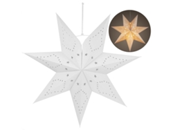 Lámpara de techo láser con forma de estrella, 7 puntos, 45 cm, blanca.
