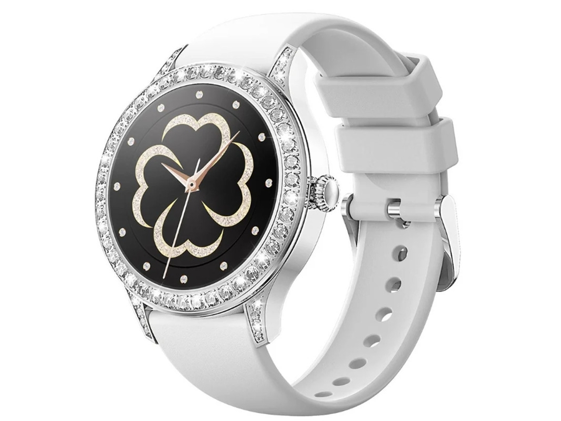 Reloj inteligente para mujer con llamadas Bluetooth y incrustaciones de diamantes, control del ritmo cardíaco y del oxígeno en sangre, recordatorio Yizhood