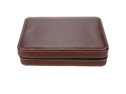 Estuche Para Guardar Relojes Con 8 Compartimentos, Cierre De Cremallera, Ideal Para Viajes, Color Marrón.