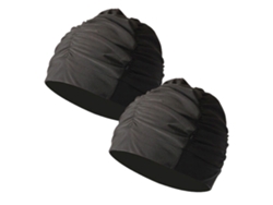 Gorro De Natación Unisex Plisado De 2 Piezas Para Cabello Largo/corto, Poliéster Pvc, Impermeable.