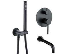 Grifo de baño de doble control, montaje en pared, negro, 260 mm OEM