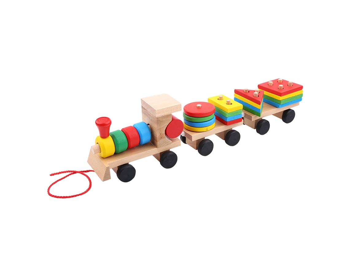 Bj-brinquedo Educativo De Madeira Para Bebês E Crianças Trem Caminhão Blocos De Formas Para Montar Desenvolvimento Precoce