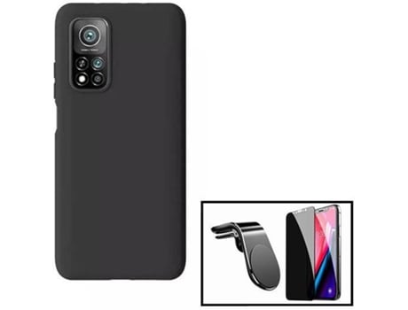 Kit Funda, Protector de Cristal Templado y Soporte Xiaomi Mi 10T Pro 5G Anti-Spy Negro