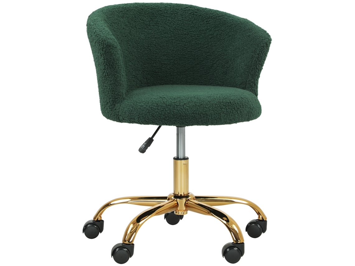 Silla De Oficina Ergonómica, Regulable En Altura, Con Asiento Giratorio Y Base De Acero, Color Verde.