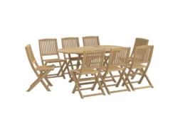 Conjunto 9 de comedor de jardín VIDAXL madera maciza de acacia