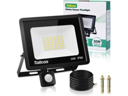 Projetor Led 30w Exterior C/ Sensor, 6500k, 36 Leds, 2700 Lm, Ip66, P/ Jardim classe F.