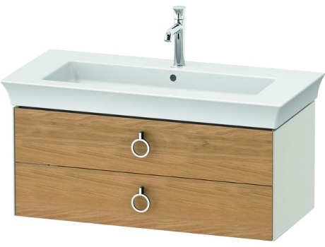 DURAVIT White Tulip, mueble de baño colgado en la pared, ancho 984 x fondo 458mm, con 2 cajones, con tirador, WT43520