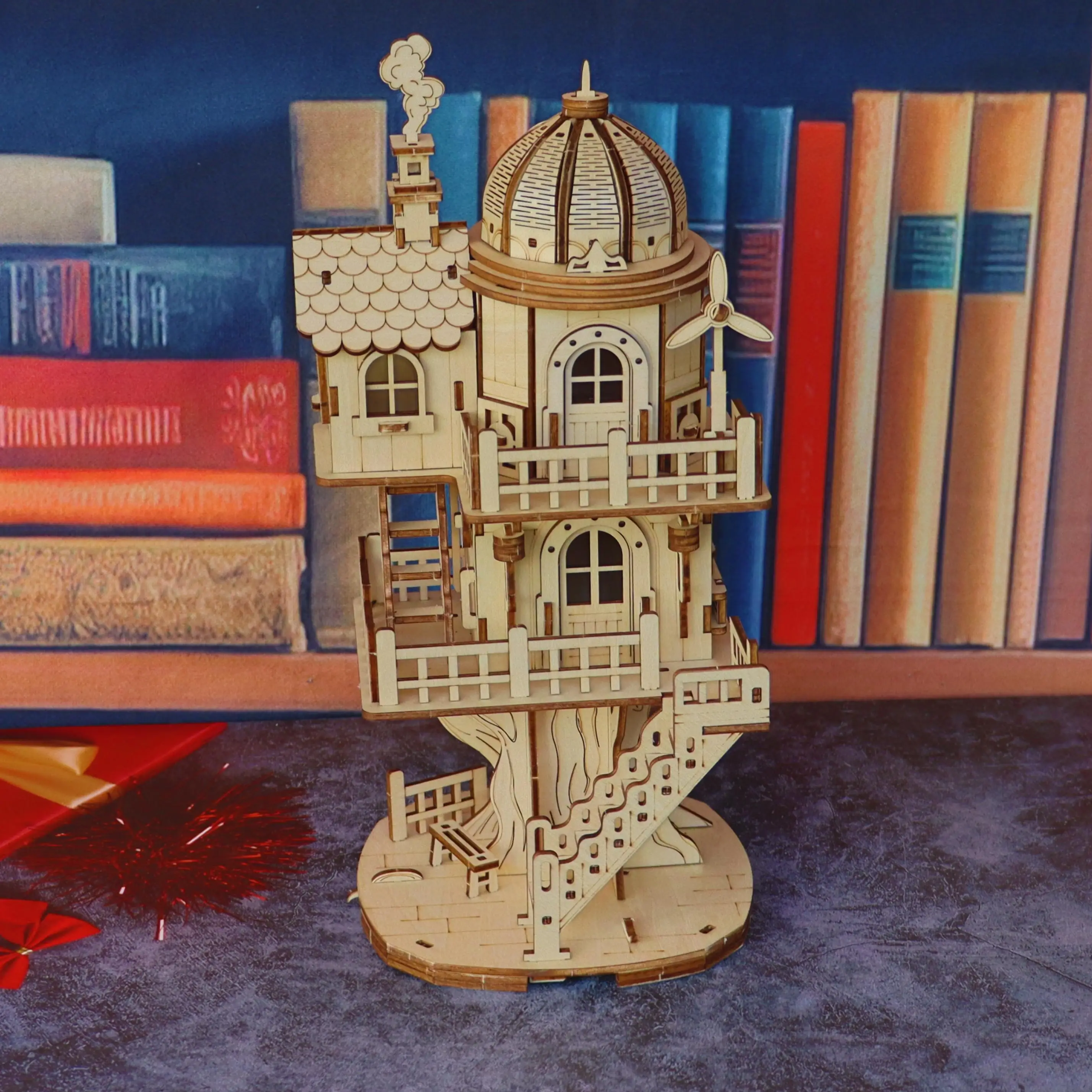 Modelo De Rompecabezas De Madera 3d, Modelo De Ensamblaje Arquitectónico
