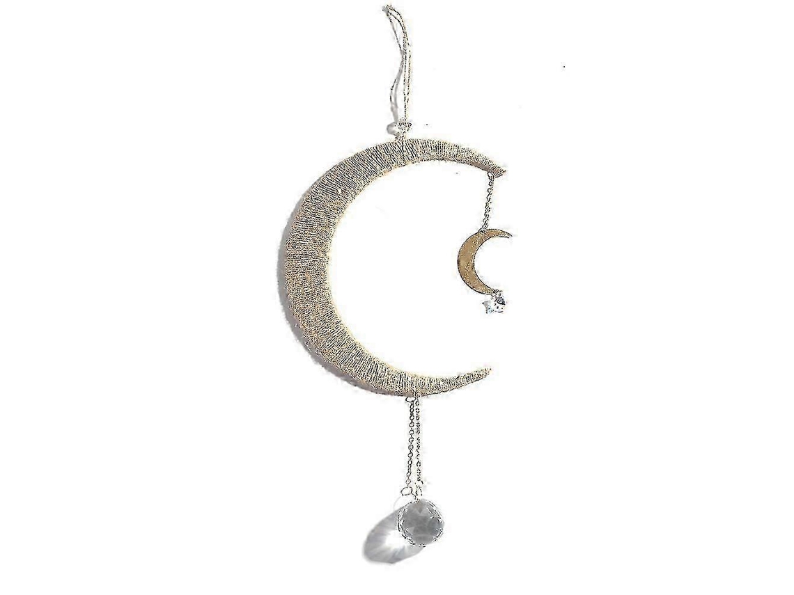 Atrapasueños de cristal, atrapasol y luna, decoración colgante, atrapasol arcoíris, adorno de luna de cristal prismático