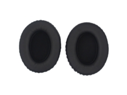 Almohadillas ovaladas de cuero proteico premium de 90 x 70 mm, color negro (paquete de 2)