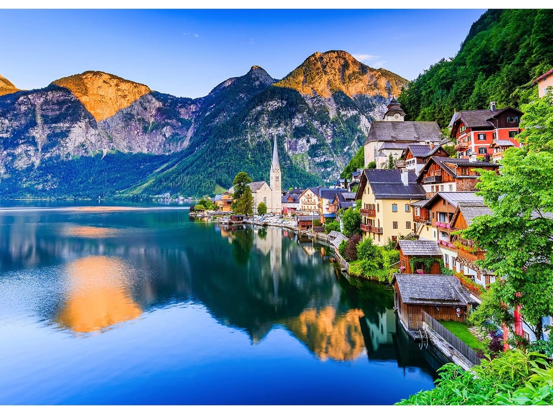 Rompecabezas De 1000 Piezas Para Adultos. Juego Desafiante (hallstatt Village (azul)).
