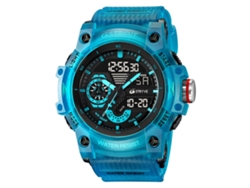 Reloj Deportivo Impermeable (azul Transparente), Doble Pantalla Con Retroiluminación Luminosa, Reloj Electrónico Multifuncional Para Estudiantes.