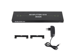 Divisor De Interfaz Multimedia Hd, 1 Entrada, 10 Salidas, Compatible Con 4k 30hz 3d, Sincronización De Audio/vídeo, Enchufe Europeo.