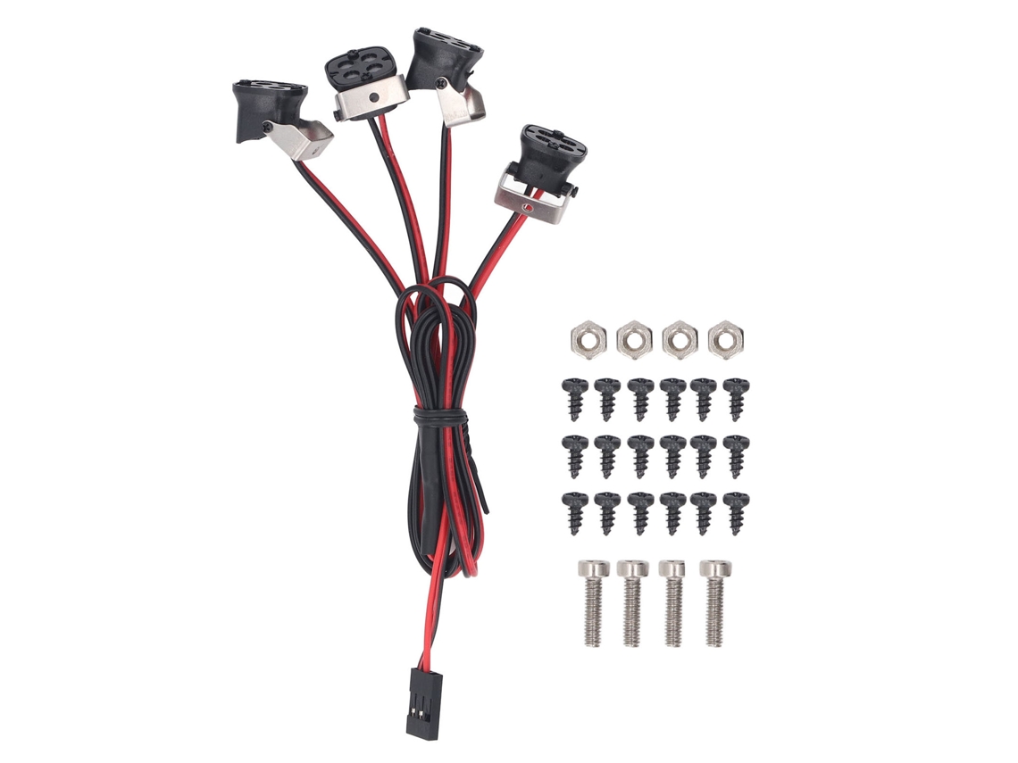 Luz LED para coche RC, 16 LED, 4 faros delanteros de alto brillo para Crawler 1/10 Axial SCX10 90046 Redcat Gen8, luz roja