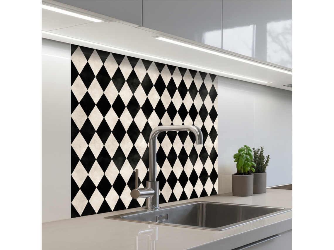 Paneles clásicos para salpicadero de cocina - Estándar - Negro 80x80 cm