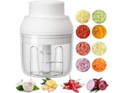 Molinillo de ajo portátil de 250 ml con carga USB para verduras, pimientos, jengibre, carne y frutos secos.