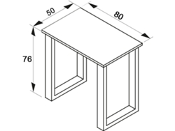 Mesa de oficina 80x50 Lona U Vcm
