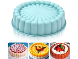 Molde de silicona - 25 cm - Molde Charlotte - Molde redondo de girasol - Antiadherente - Utensilio para manualidades - Azul