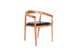 Silla Teca Piel Negro 58x60x75cm