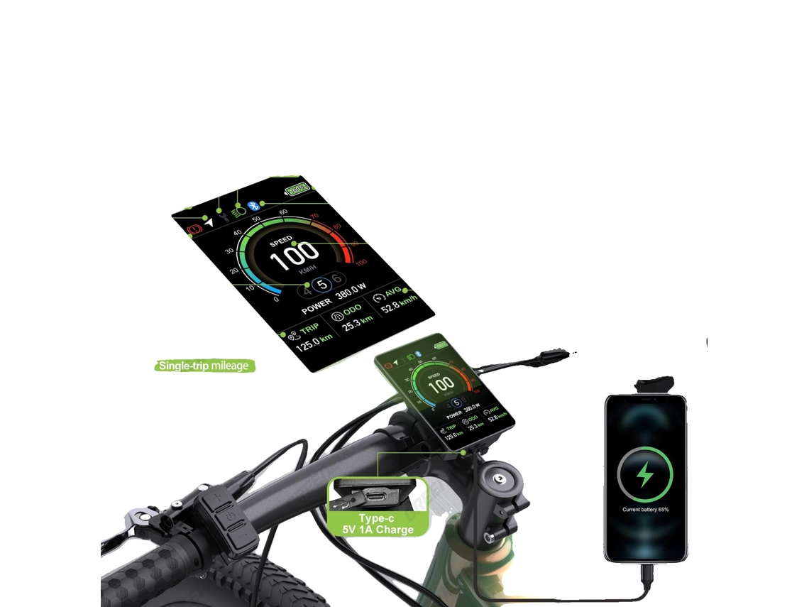 Pantalla para bicicleta eléctrica, conector de 5 pines, compatible con niveles de asistencia al pedaleo (PAS), VD04