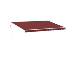Maison Exclusive - Toldo Retráctil Automático Con Luces Led Burdeos 500x350 Cm