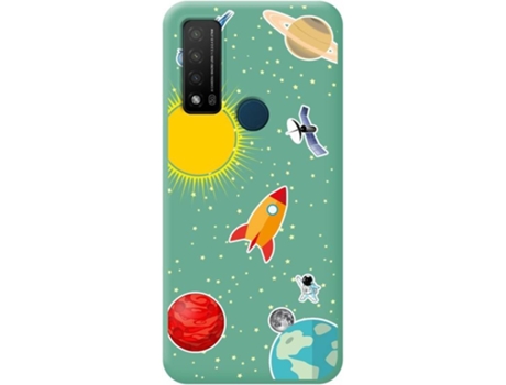 Carcasa para TCL 20 R 5G TUMUNDOSMARTPHONE Silicona Líquida Dibujos Verde