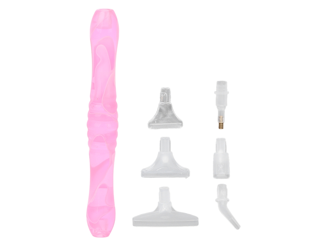 Bolígrafo portátil Kkml-Plus para pintar con diamantes de imitación para decoración de uñas DIY con punta de repuesto - Rosa
