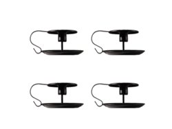 Porta Velas De Hierro Retro, Pintura Al Horno, Manija, Soporte De Vela Para Mesa De Comedor, Negro, 4 Piezas