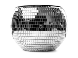 Cubito de hielo retro estilo discoteca, fabricado con material PS de alta calidad, ideal para fiestas, karaokes y bares.