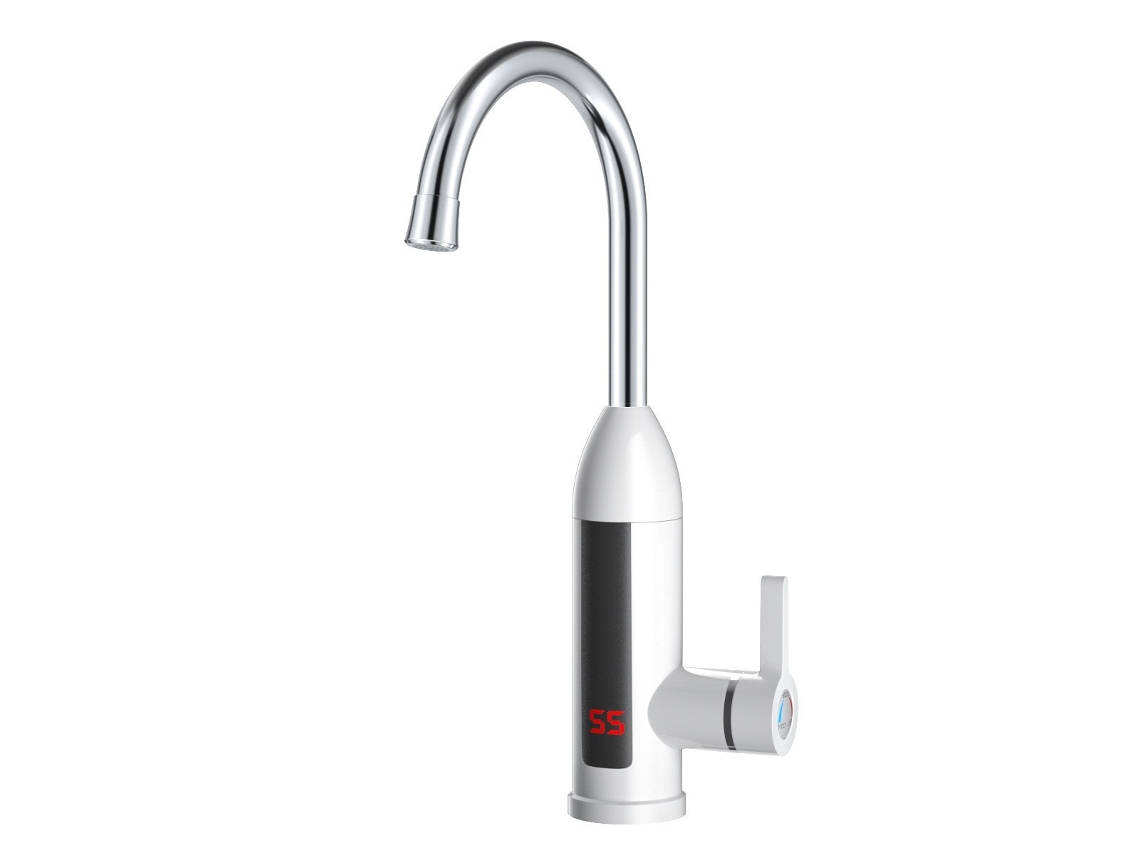 Grifo de cocina Chrui, grifo eléctrico instantáneo de agua ABS con forma de bala y pantalla LED, calentamiento rápido