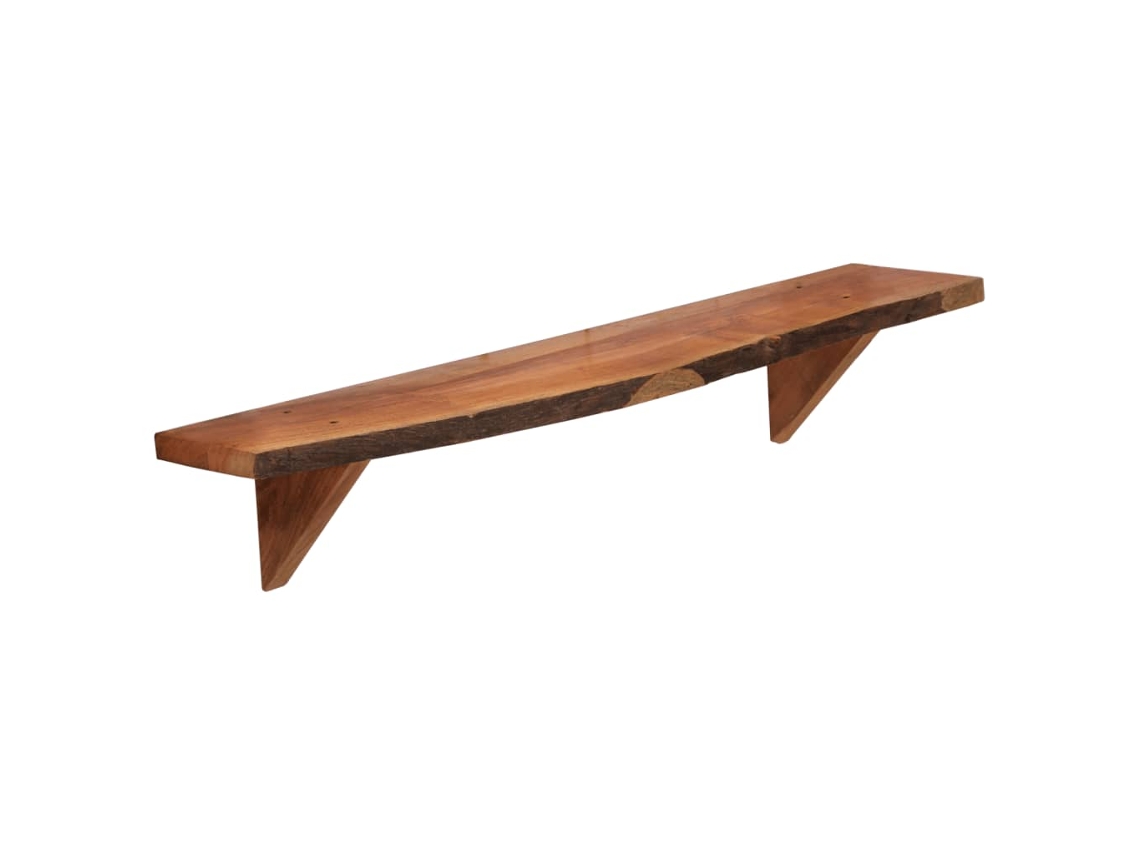 Estantes De Pared 2 Uds Madera Maciza De Acacia 90x20x18 Cm