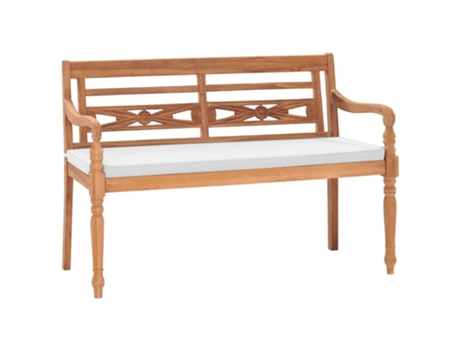 MAISON EXCLUSIVE Banco Batavia con cojines 120 cm teca