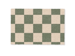 Felpudo Tablero De Ajedrez Estampado - Verde - Beige - Bloques 60x40