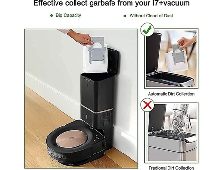 Paquete de 6 bolsas de eliminación de suciedad de repuesto para robot aspirador Irobot Roomba I7(7150),i7+/plus(7550),s9+(9550)