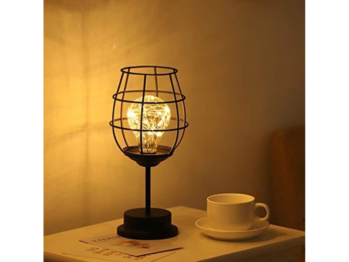 Retro Iron Night Light Luminária de Mesa Criativa de Xícara de Vinho