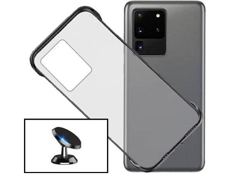 Carcasa + Soporte Magnético Samsung Galaxy S20 Ultra PHONECARE Invisible Bumper Negro