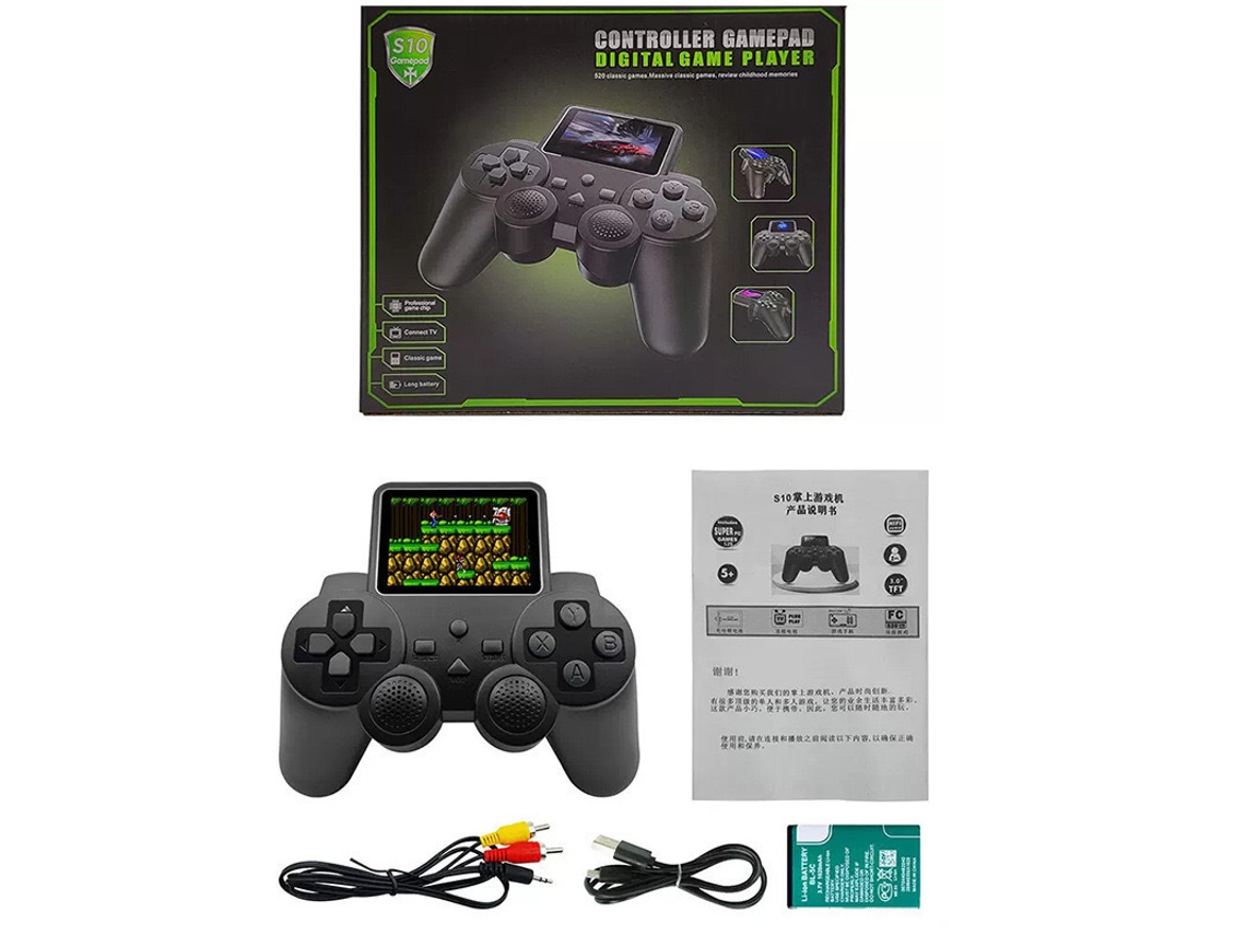 Consola de juegos portátil YUNZII S10 con mini joystick y juegos arcade retro clásicos (520 en uno)