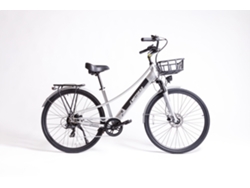 Bicicleta eléctrica Plymouth Silver para adultos, cuadro de aluminio con cuadro bajo | Neumáticos CST 70040c | Motor Emotorad de 36 V y 250 W