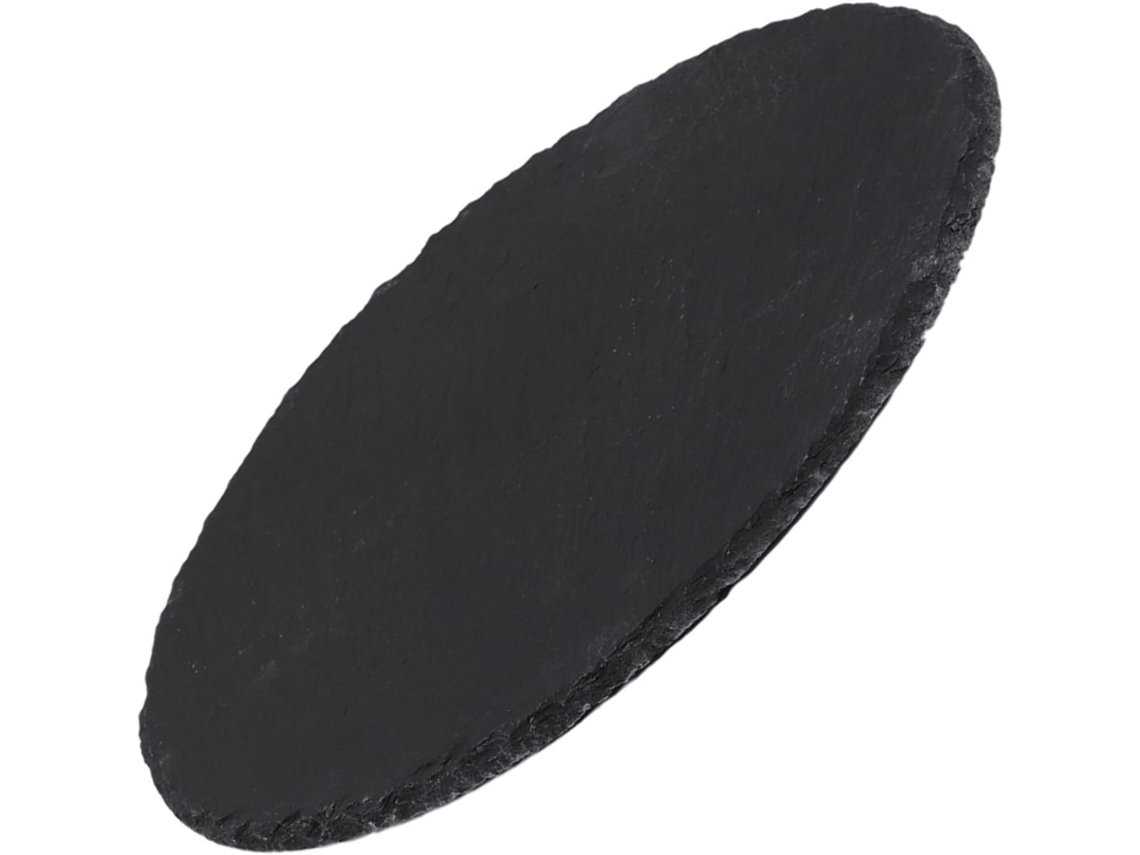 Bandeja Redonda De Piedra Negra Natural De 25 Cm Para Servir – Plato Para Banquetes