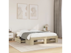 Estructura De Cama Sin Colchón Madera Roble Sonoma 120x200 Cm