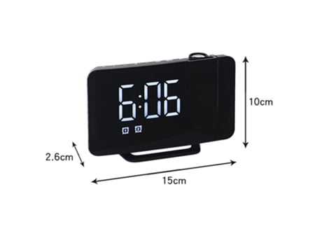 Reloj despertador con proyección de Radio, pantalla grande, pantalla LED, reloj electrónico, despertador doble curvo, reloj de escritorio