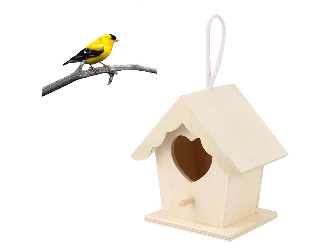 Casita De Pájaros De Madera Con Forma De Corazón, Colgante, Para Decoración De Jardín, Uso Exterior.
