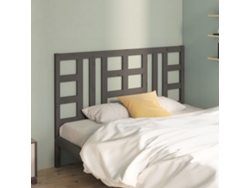 Cabecero De Cama Madera Maciza De Pino Gris 146x4x100 Cm