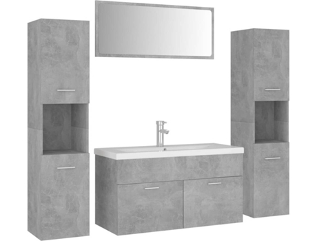 Conjunto de muebles de baño VIDAXL Gris Madera contrachapada (90x38.5x46 cm)