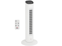 Ventilador, 50w, Mando A Distancia, Silencioso, 3 Velocidades, Temporizador, Oscilación 85°, 30x30x78 Cm, Blanco