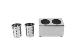 Portavasos De Cocina Multifuncional Con Fondo Antideslizante Acero Inoxidable Para Cuchillos Y Tenedores 2 Huecos