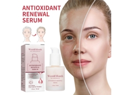 Sérum renovador antioxidante con fórmula hidratante antiarrugas, ácido hialurónico y vitamina C.