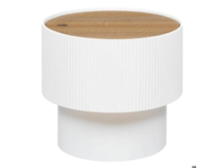 Mesa de centro Enola de chapa de fresno blanco D 38,5 cm White Atmosphera Createur Dinterieur