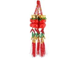 Decoraciones Colgantes Nuevo Chino 6 Piezas Adornos Pared Dorados Naranjas Forma Cacahuete Fiestas Hogar